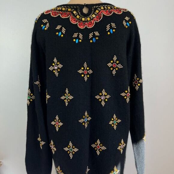 Vintage Working in Progress 80’s Silk Wool Sequin Women’s Sweater Size Large - Picture 4 of 14